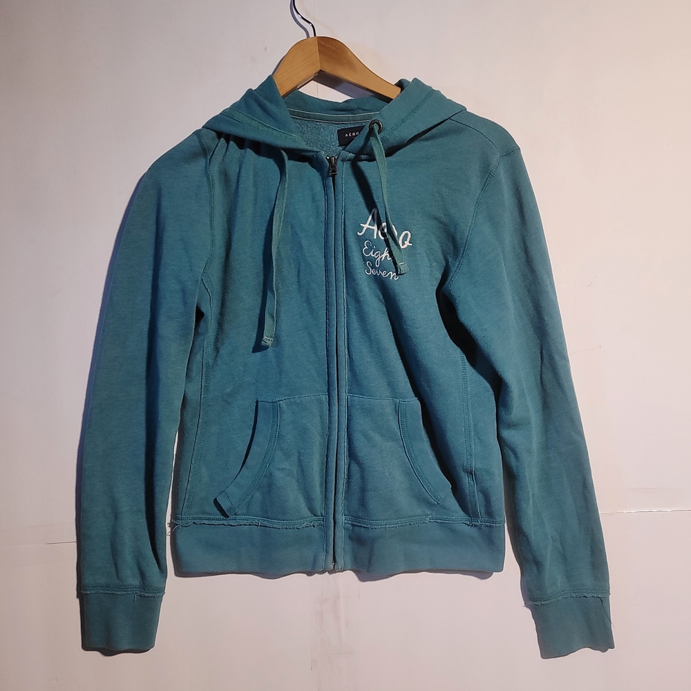 Aeropostale Teal Zip-Up Hoodie